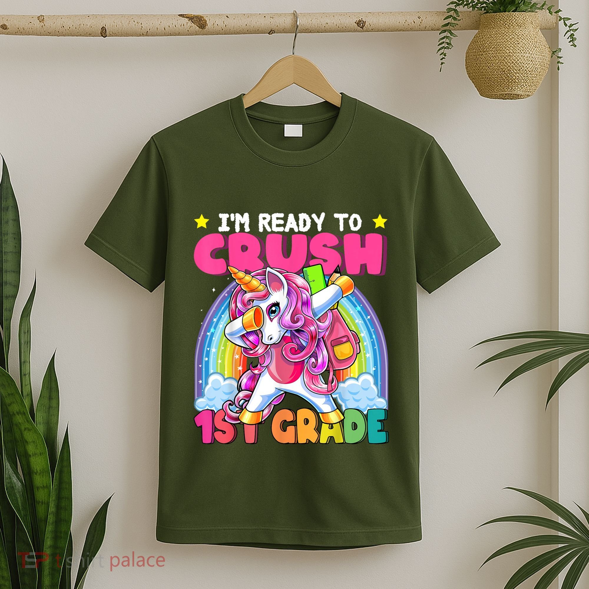 Crush 1st Grade Dabbing Unicorn Back To School Girl Gift T-Shirt
