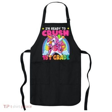 Crush 1st Grade Dabbing Unicorn Back To School Gift Apron