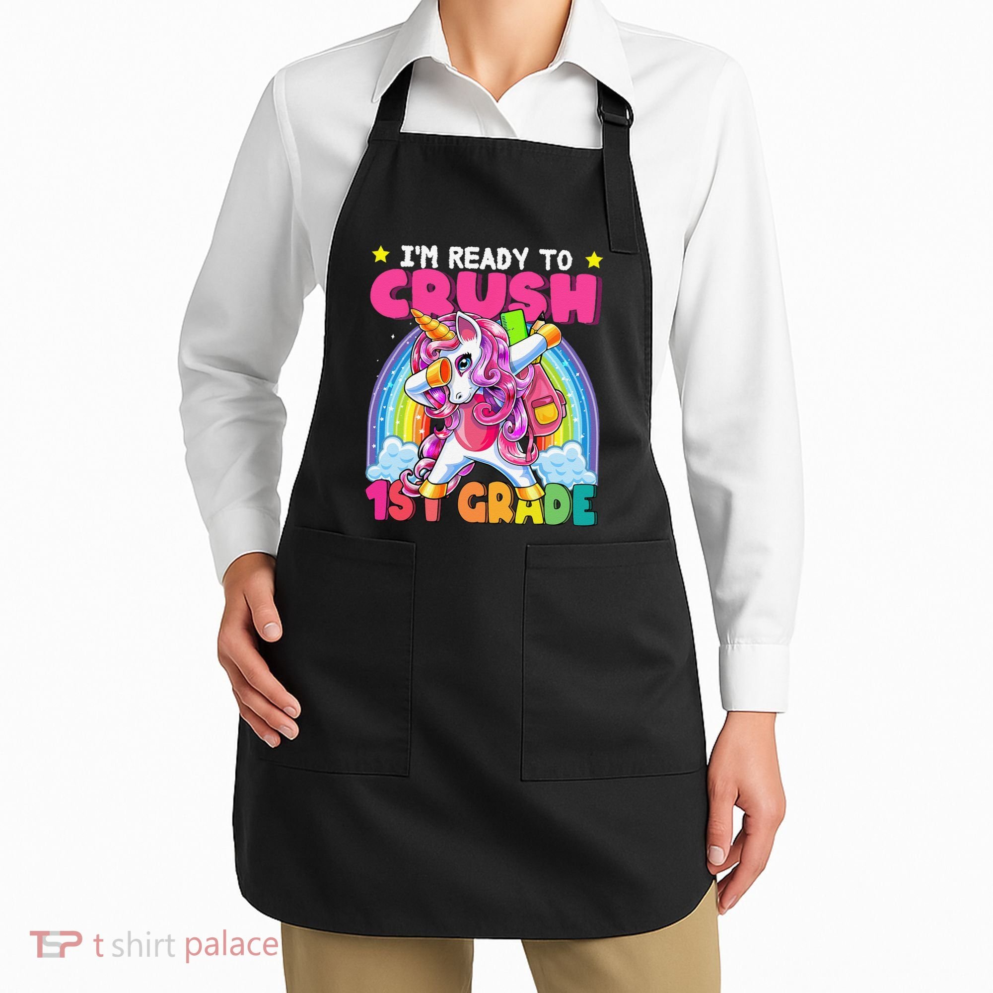 Crush 1st Grade Dabbing Unicorn Back To School Gift Apron