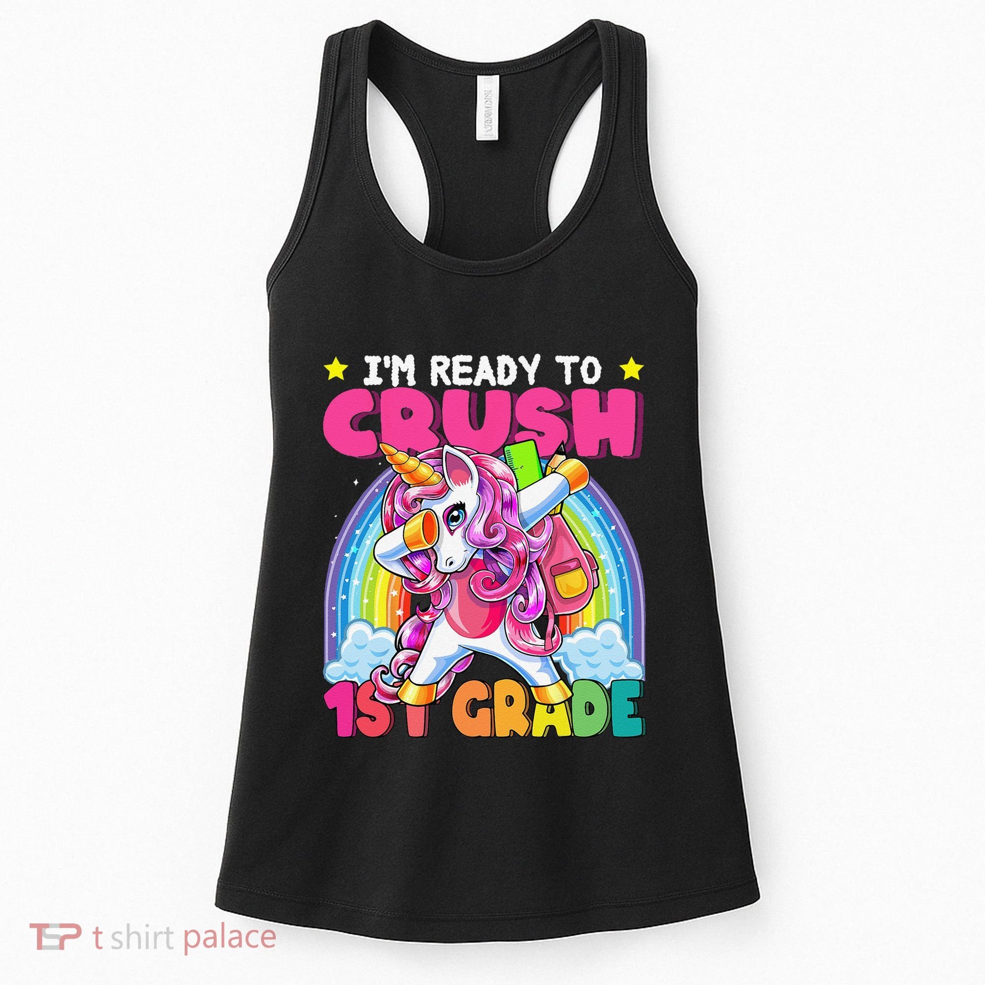 Crush 1st Grade Dabbing Unicorn Back To School Gift Women's Tank Top