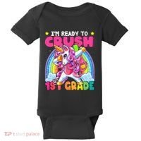 Crush 1st Grade Dabbing Unicorn Back To School Gift Baby Bodysuit thumb 0