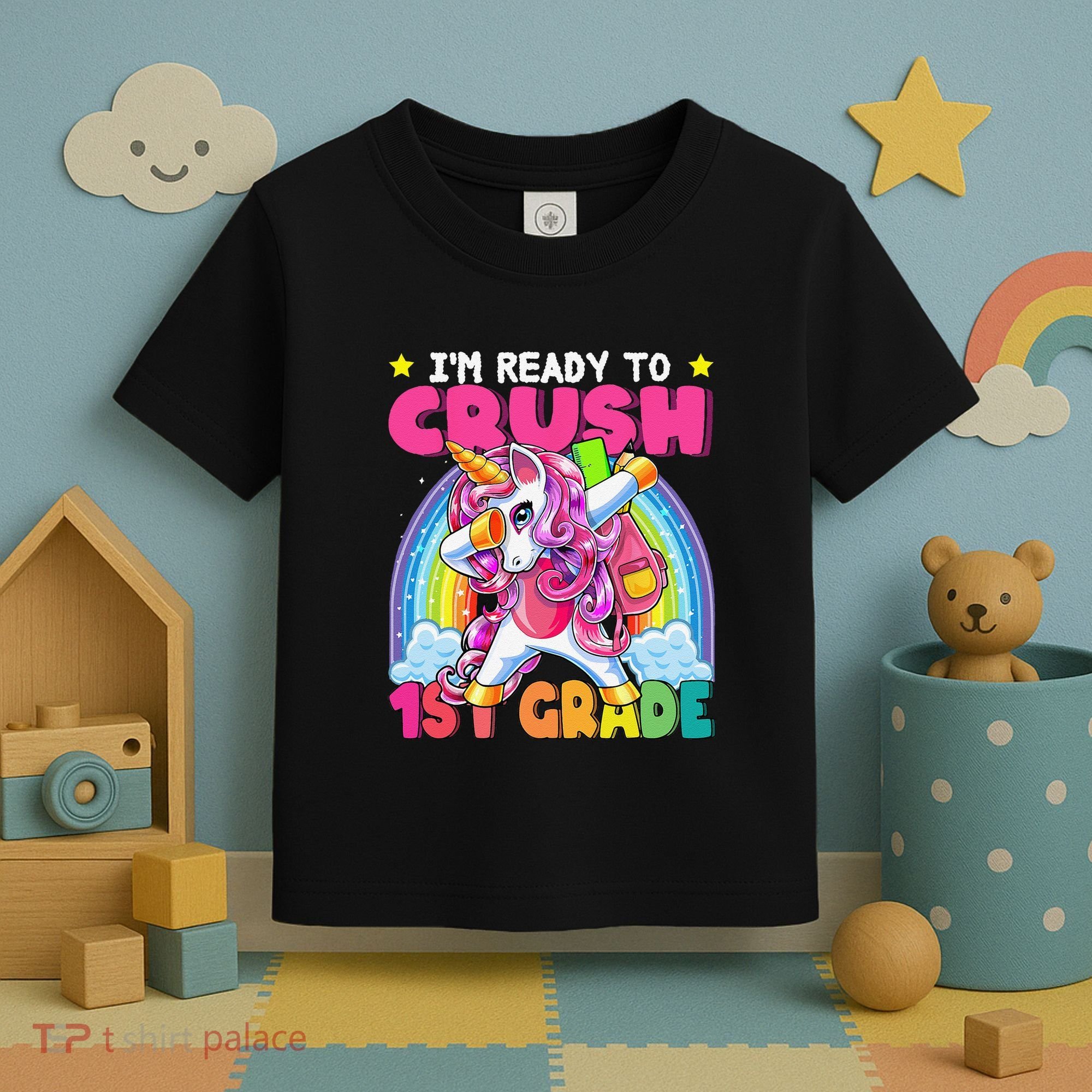 Crush 1st Grade Dabbing Unicorn Back To School Gift Toddler T-Shirt