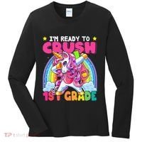 Crush 1st Grade Dabbing Unicorn Back To School Gift Women's Long Sleeve Shirt thumb 0