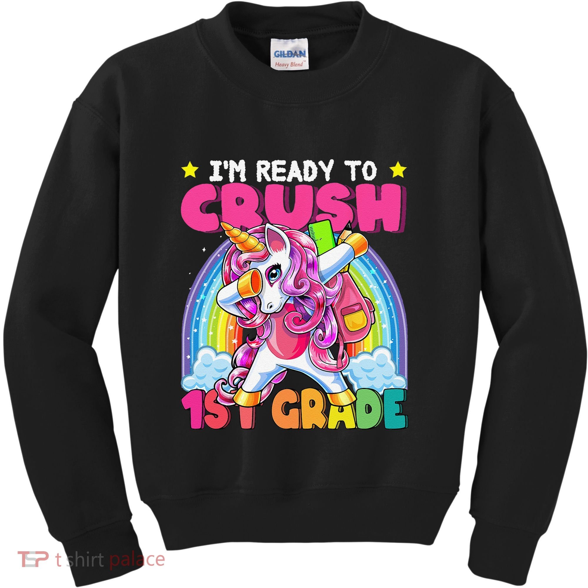 Crush 1st Grade Dabbing Unicorn Back To School Gift Kids Sweatshirt