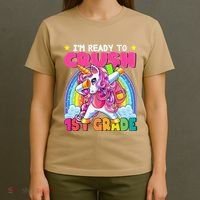 Crush 1st Grade Dabbing Unicorn Back To School Gift T-Shirt thumb 4