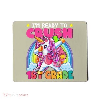 Crush 1st Grade Dabbing Unicorn Back To School Gift Mousepad