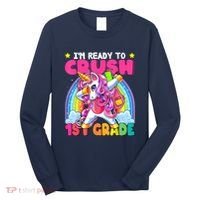 Crush 1st Grade Dabbing Unicorn Back To School Girl Gift Long Sleeve Shirt thumb 0