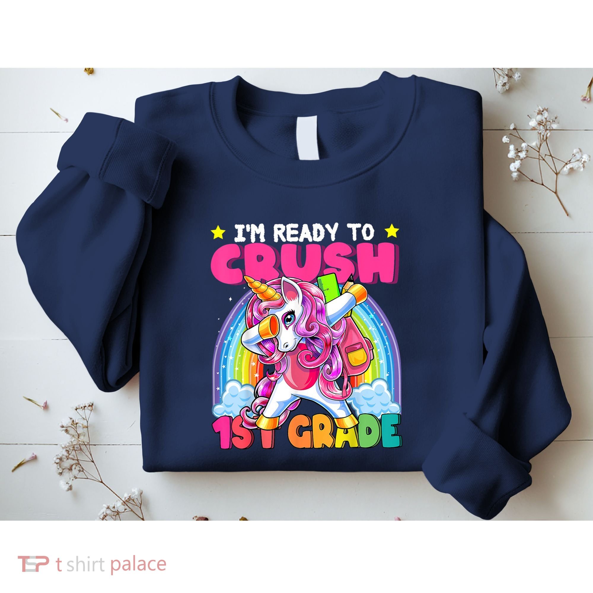 Crush 1st Grade Dabbing Unicorn Back To School Girl Gift Sweatshirt