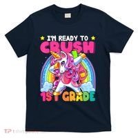 Crush 1st Grade Dabbing Unicorn Back To School Girl Gift T-Shirt thumb 0