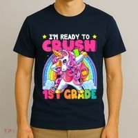 Crush 1st Grade Dabbing Unicorn Back To School Girl Gift T-Shirt thumb 3
