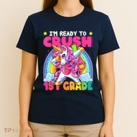Crush 1st Grade Dabbing Unicorn Back To School Girl Gift T-Shirt thumb 4