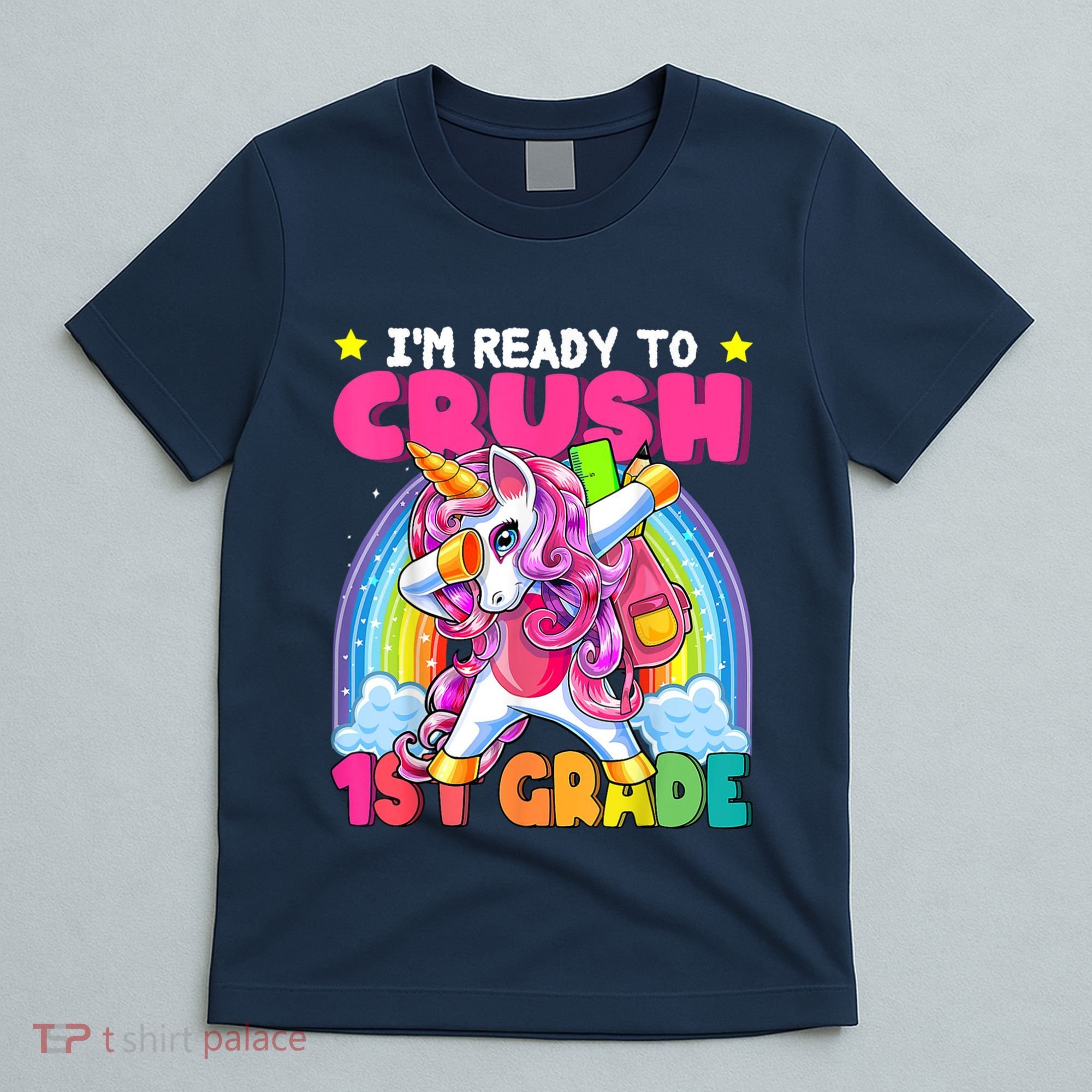 Crush 1st Grade Dabbing Unicorn Back To School Girl Gift T-Shirt