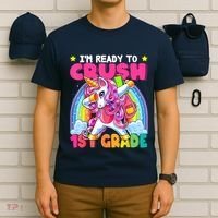Crush 1st Grade Dabbing Unicorn Back To School Girl Gift T-Shirt thumb 6