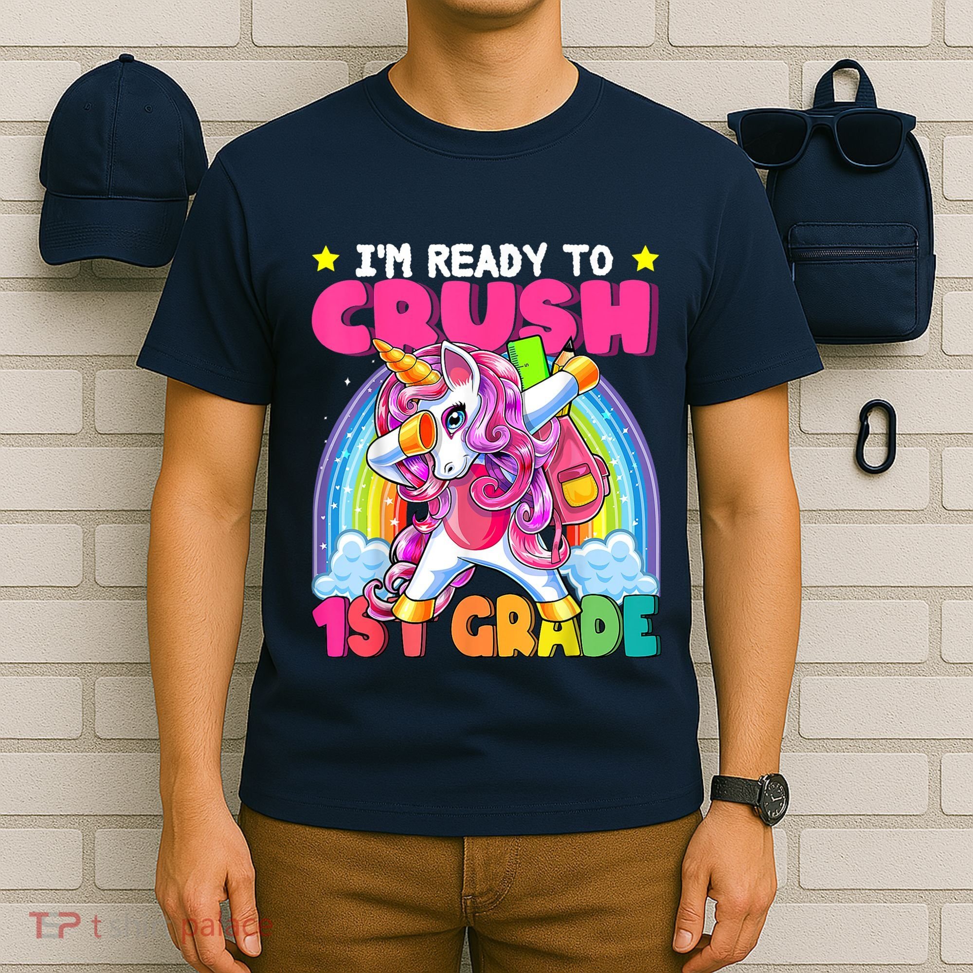 Crush 1st Grade Dabbing Unicorn Back To School Girl Gift T-Shirt