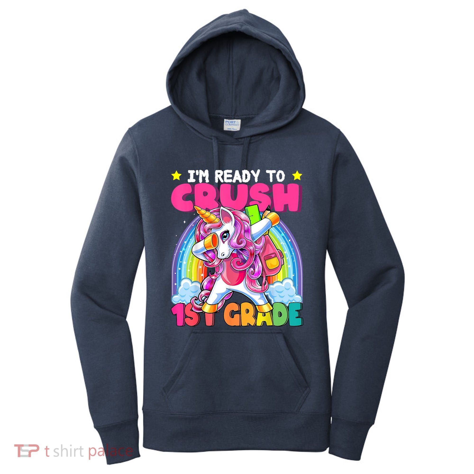 Crush 1st Grade Dabbing Unicorn Back To School Girl Gift Women's Hoodie