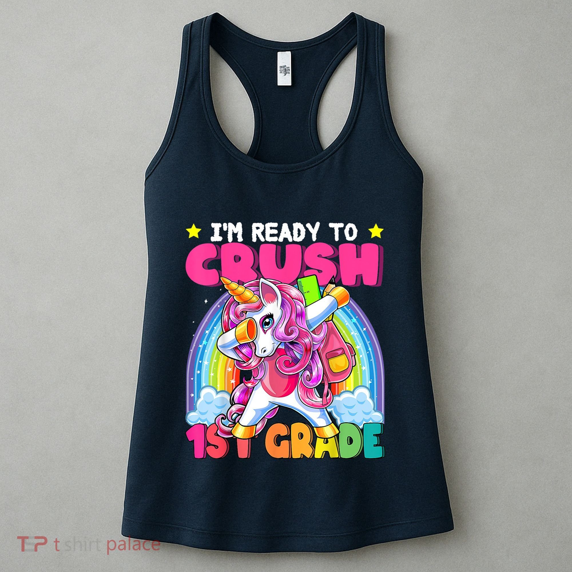 Crush 1st Grade Dabbing Unicorn Back To School Girl Gift Women's Tank Top