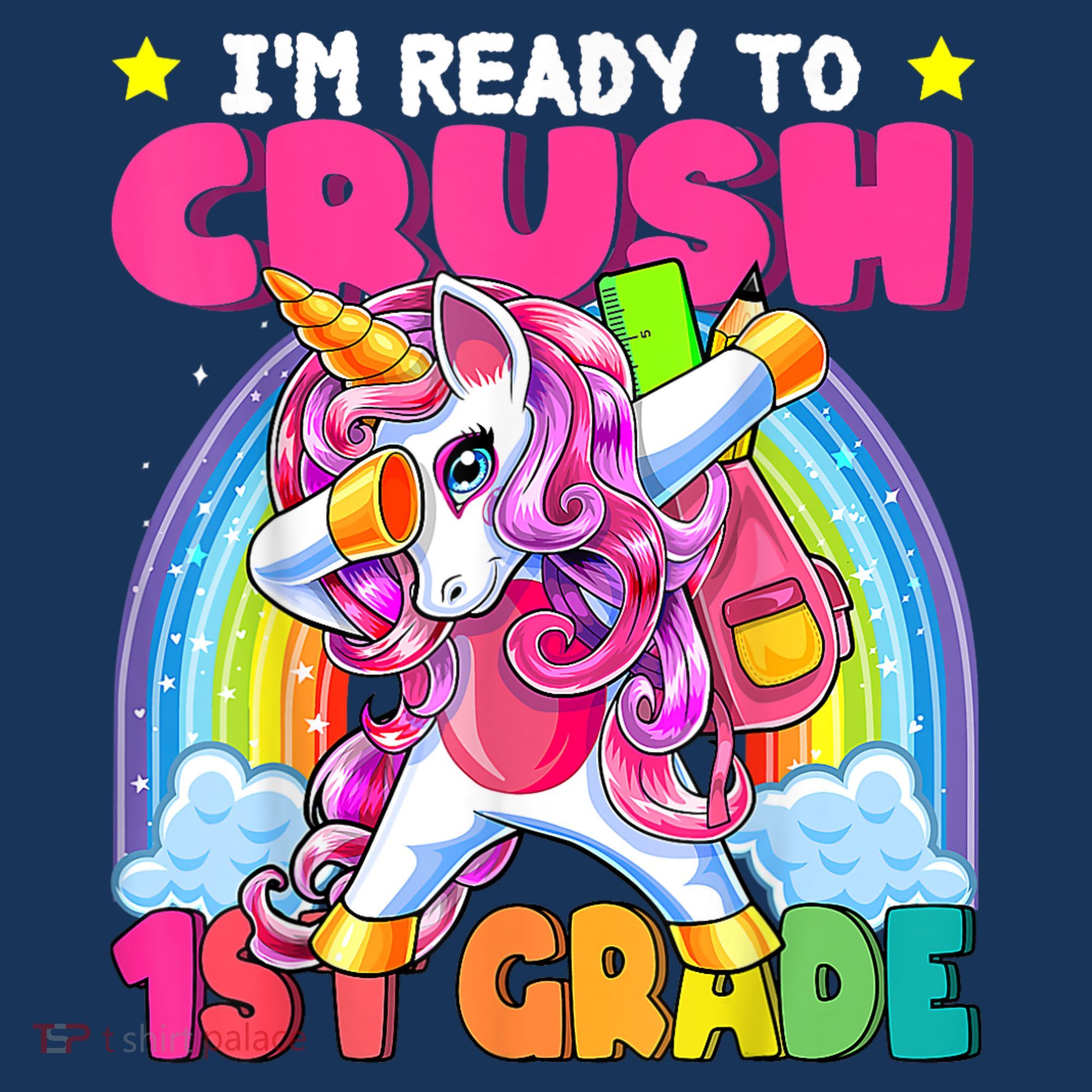 Crush 1st Grade Dabbing Unicorn Back To School Girl Gift Women's Tank Top