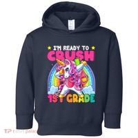 Crush 1st Grade Dabbing Unicorn Back To School Girl Gift Toddler Hoodie thumb 0