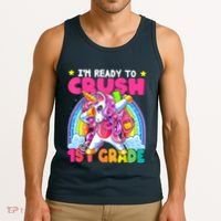 Crush 1st Grade Dabbing Unicorn Back To School Girl Gift Tank Top thumb 3