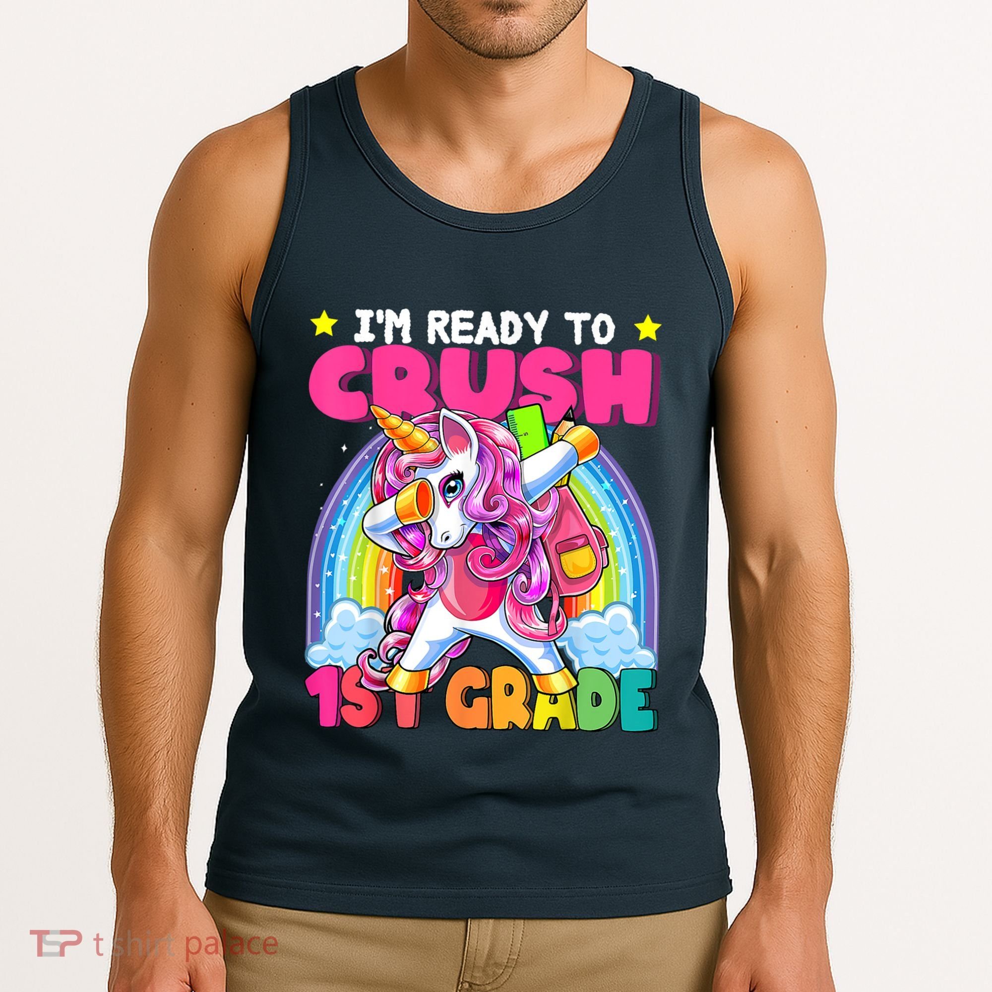 Crush 1st Grade Dabbing Unicorn Back To School Girl Gift Tank Top