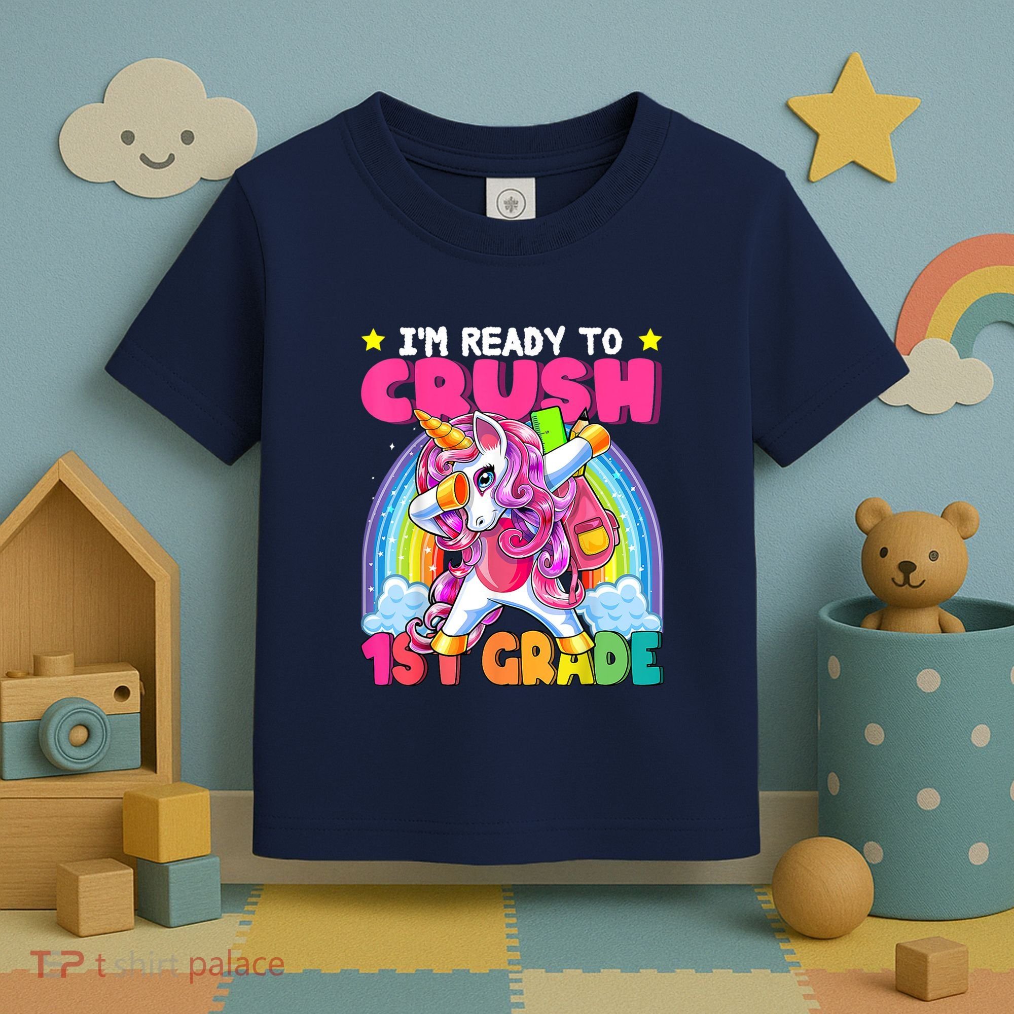 Crush 1st Grade Dabbing Unicorn Back To School Girl Gift Toddler T-Shirt