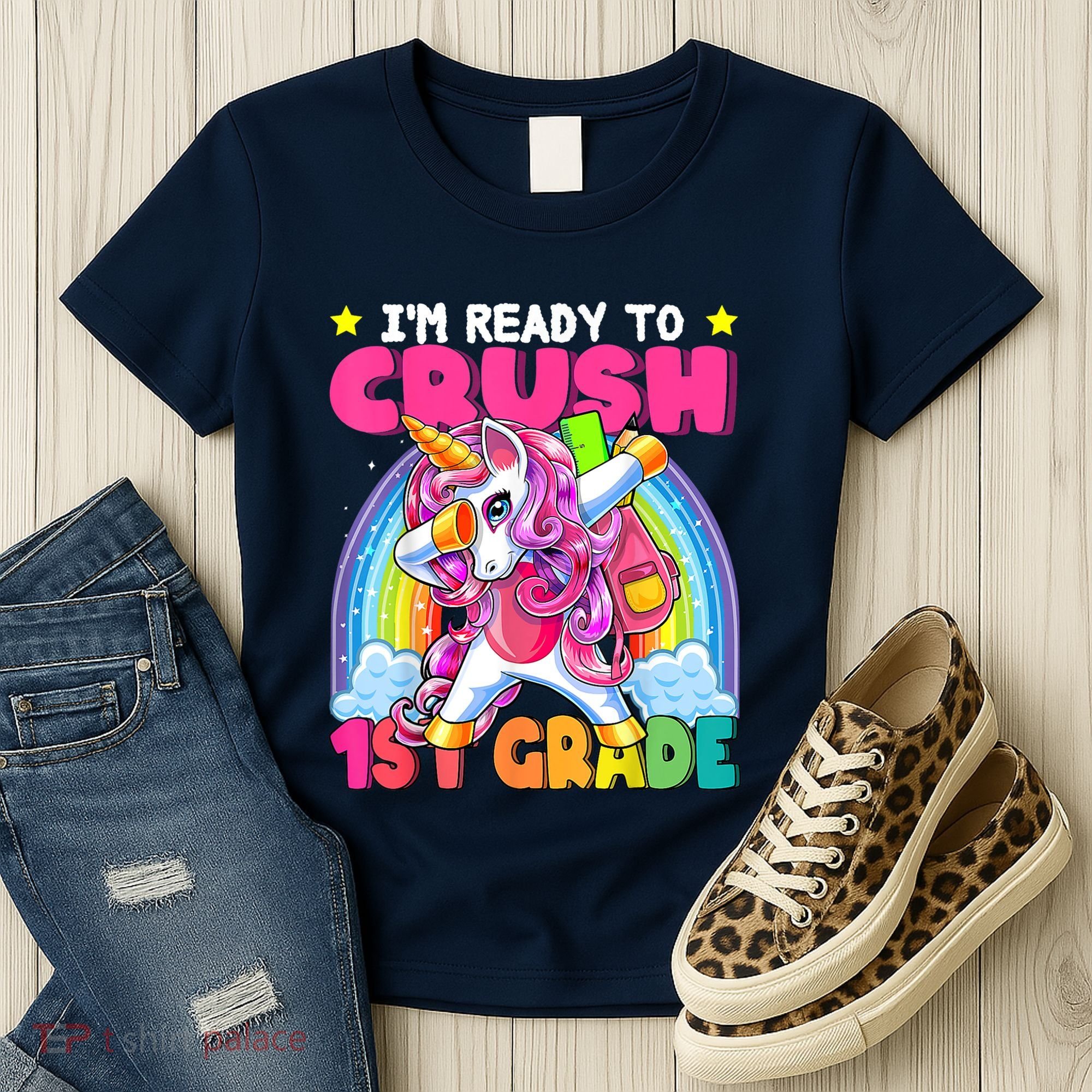 Crush 1st Grade Dabbing Unicorn Back To School Girl Gift Women's T-Shirt