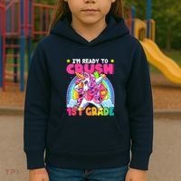 Crush 1st Grade Dabbing Unicorn Back To School Girl Gift Kids Hoodie thumb 3