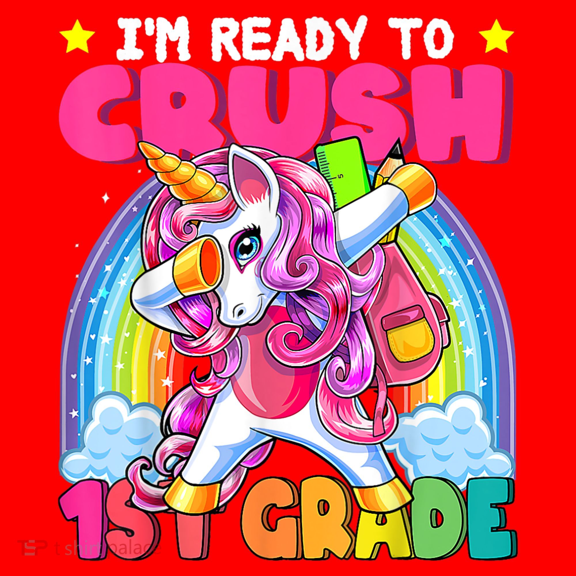 Crush 1st Grade Dabbing Unicorn Back To School Girl Gift Santa Hat