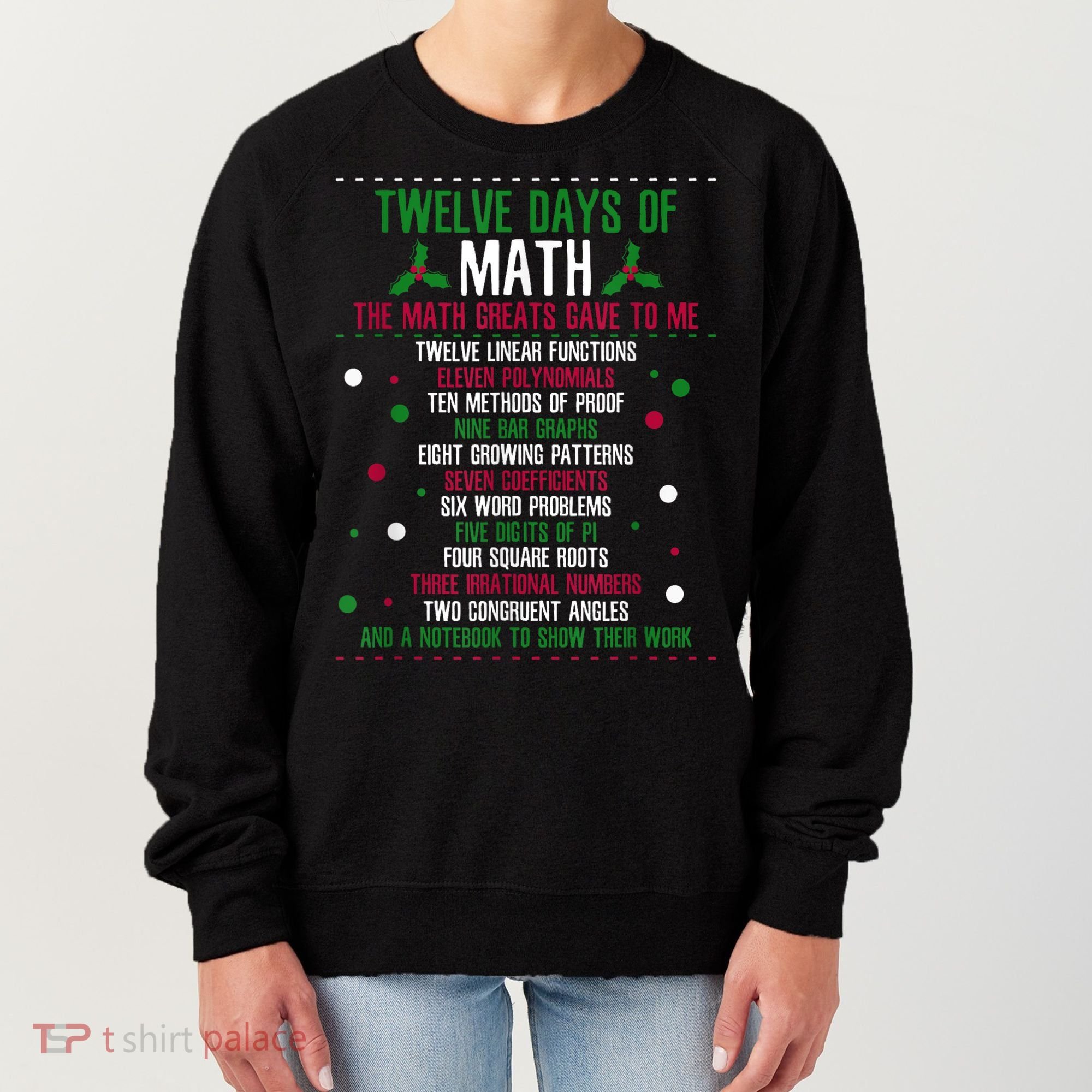 Christmas 12days Of Math Women's Sweatshirt