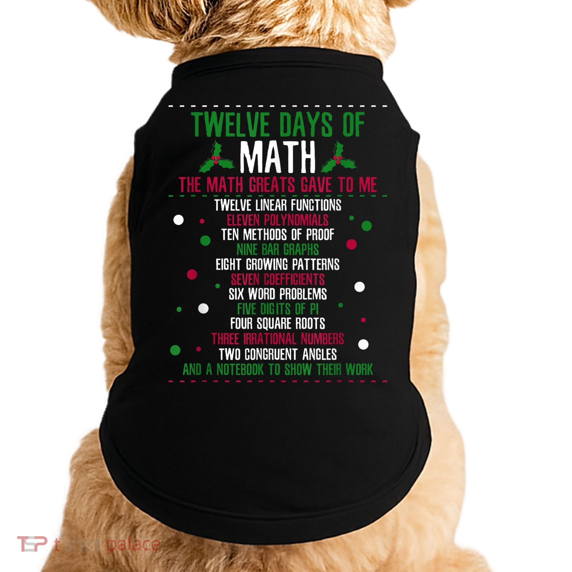 Christmas 12days Of Math Doggie Tank