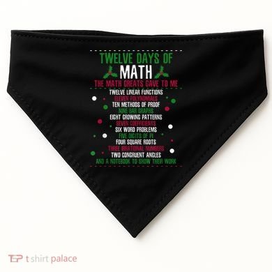 Christmas 12days Of Math USA-Made Doggie Bandana
