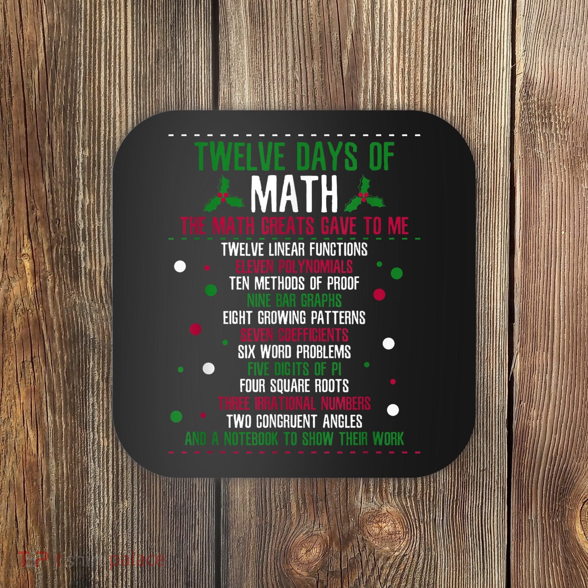 Christmas 12days Of Math Coaster