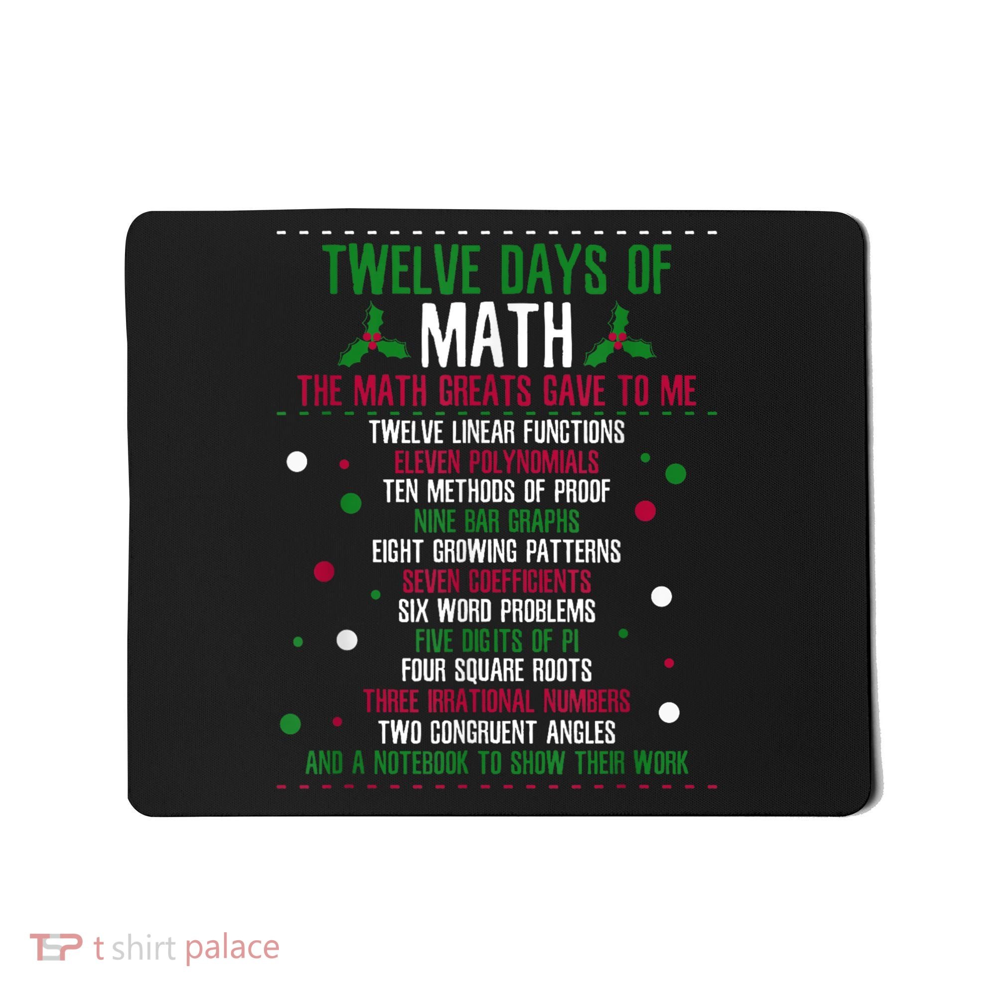 Christmas 12days Of Math Mousepad