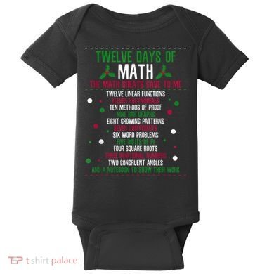 Christmas 12days Of Math Baby Bodysuit