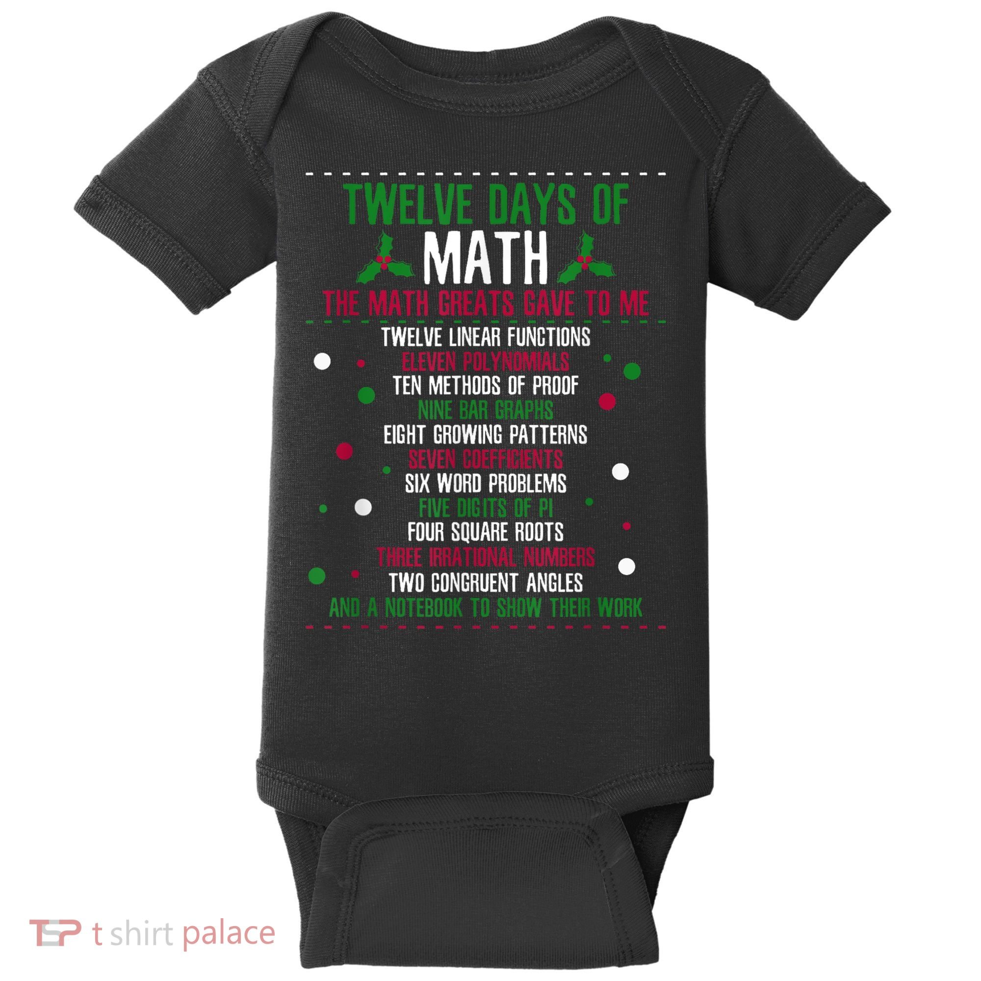 Christmas 12days Of Math Baby Bodysuit