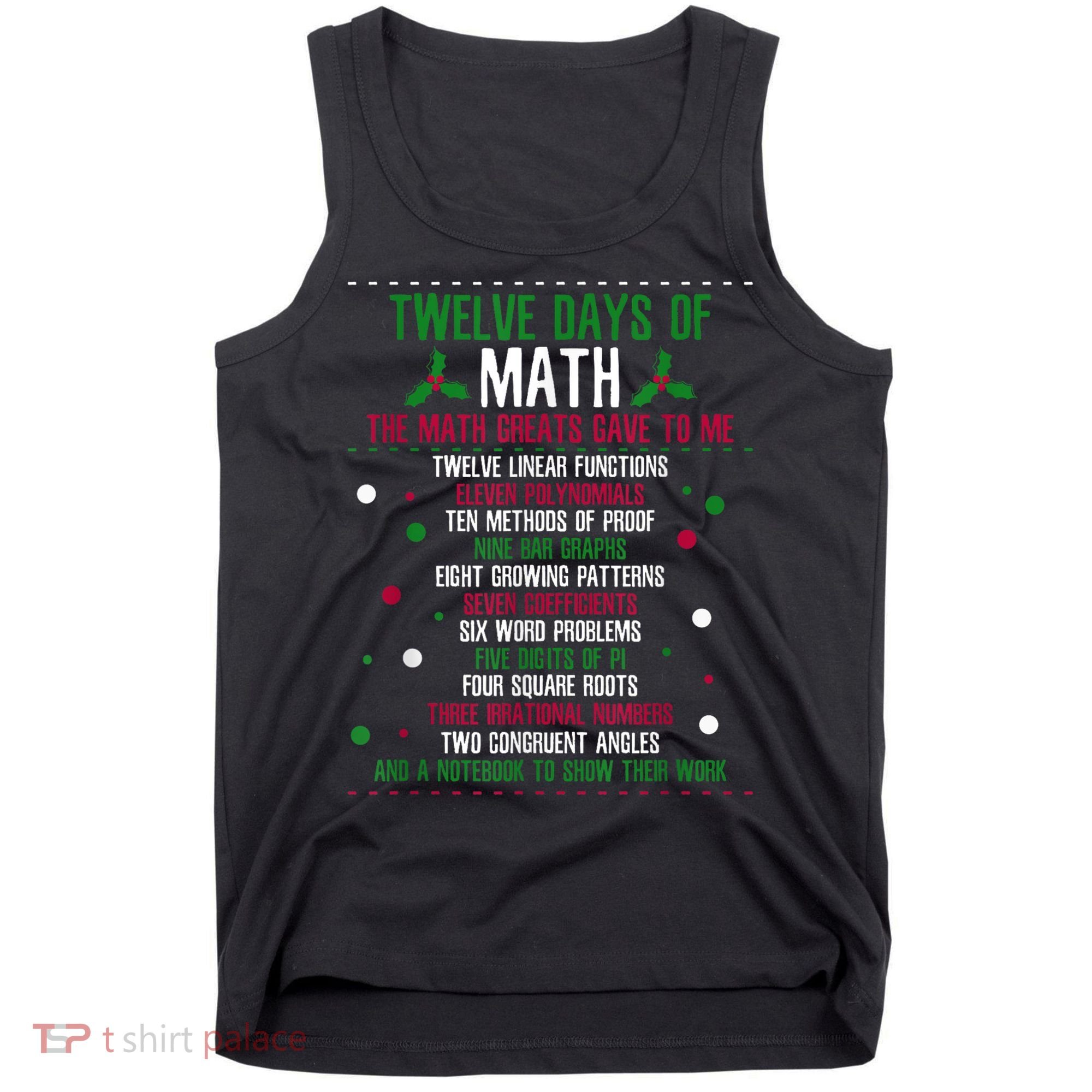 Christmas 12days Of Math Tank Top