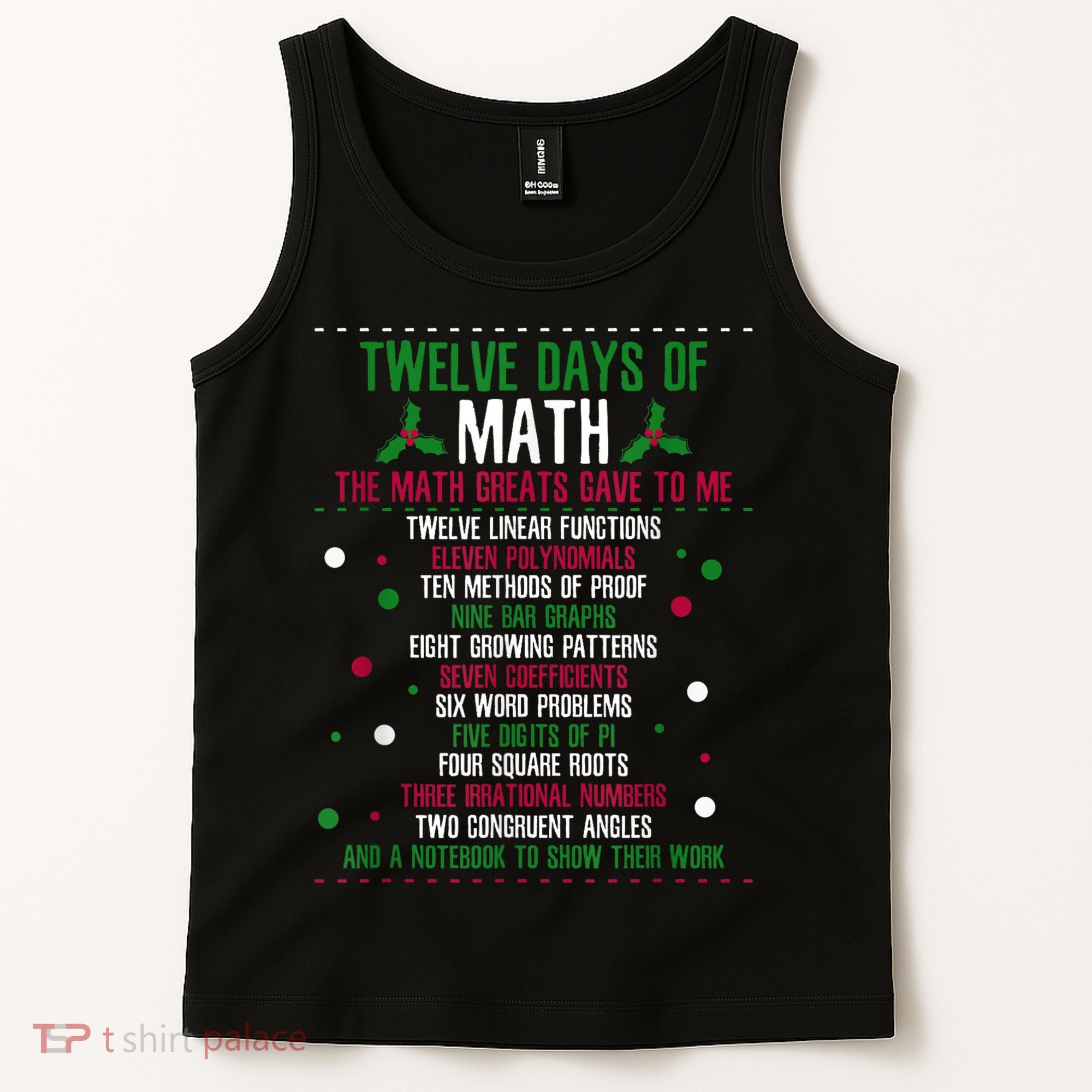 Christmas 12days Of Math Tank Top