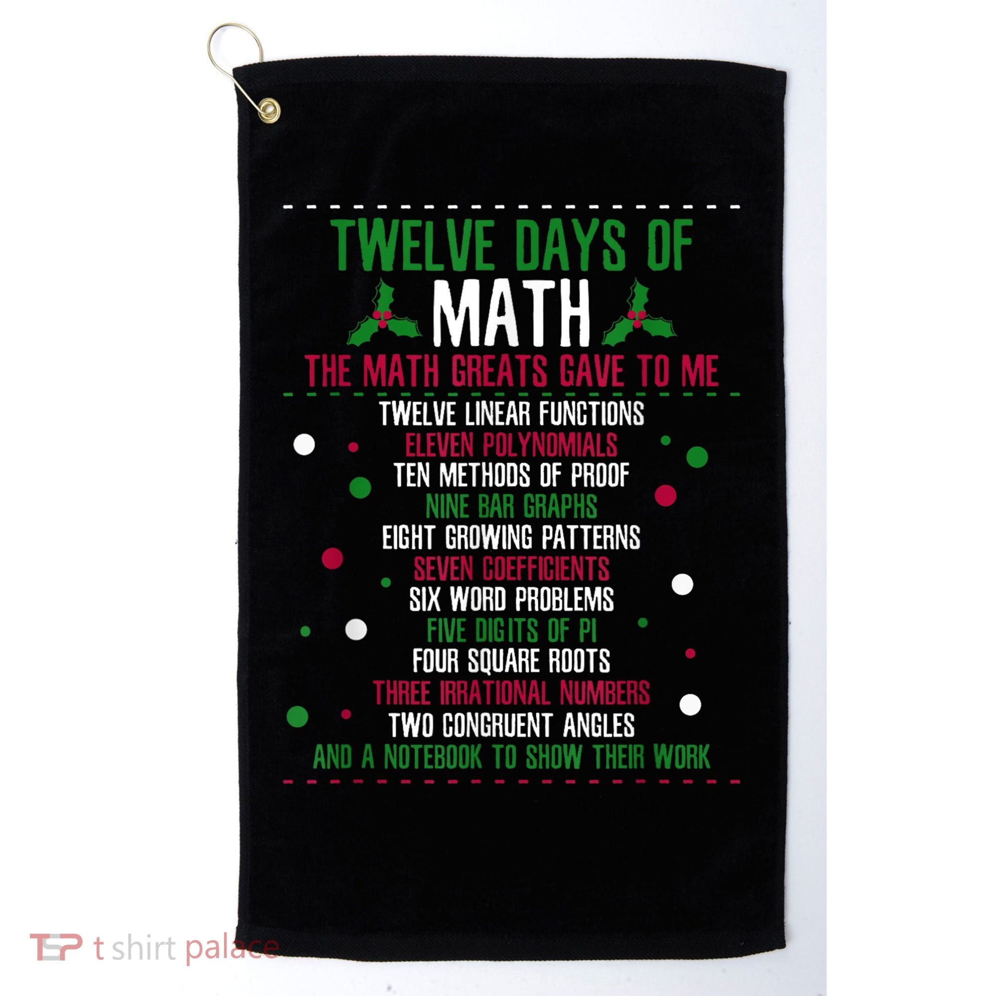 Christmas 12days Of Math Golf Towel
