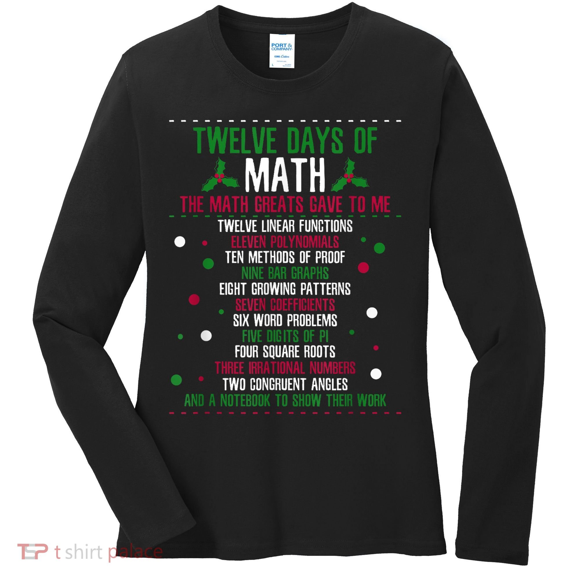 Christmas 12days Of Math Women's Long Sleeve Shirt