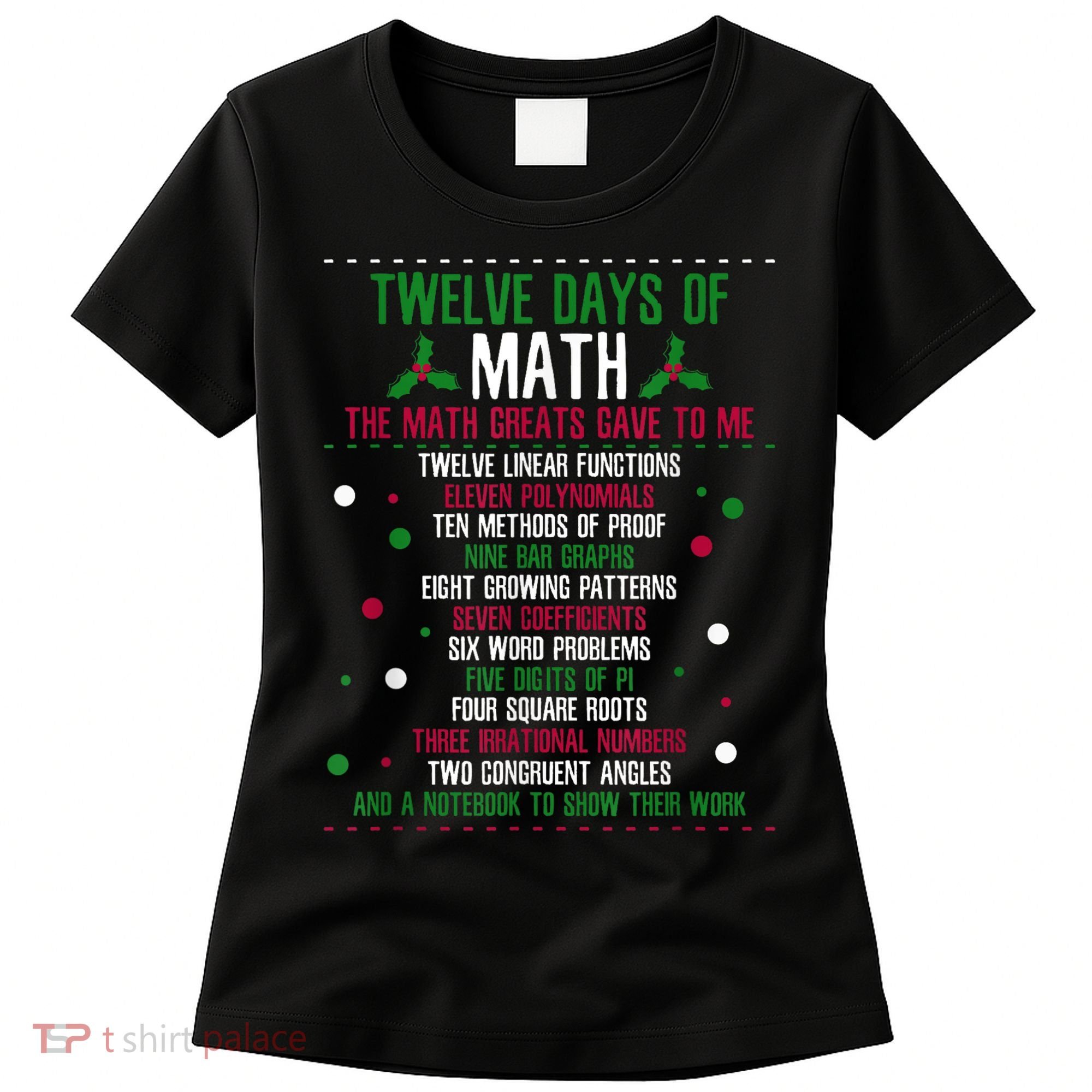 Christmas 12days Of Math Women's T-Shirt