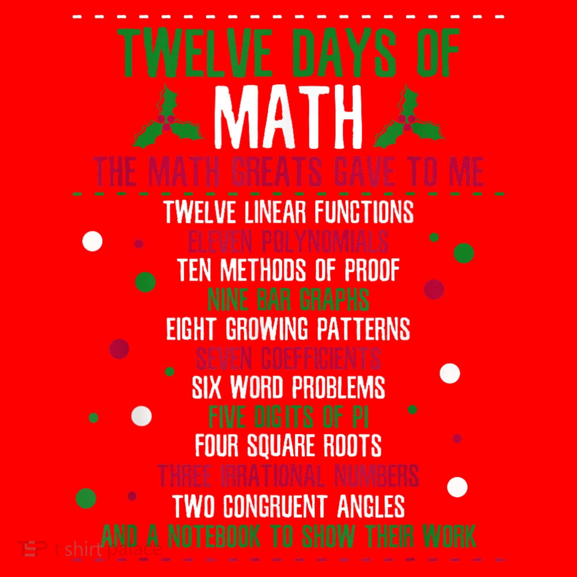 Christmas 12days Of Math Santa Hat