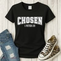 Chosen 1 Peter 2:9 Bible Verse Christian Women's T-Shirt thumb 3