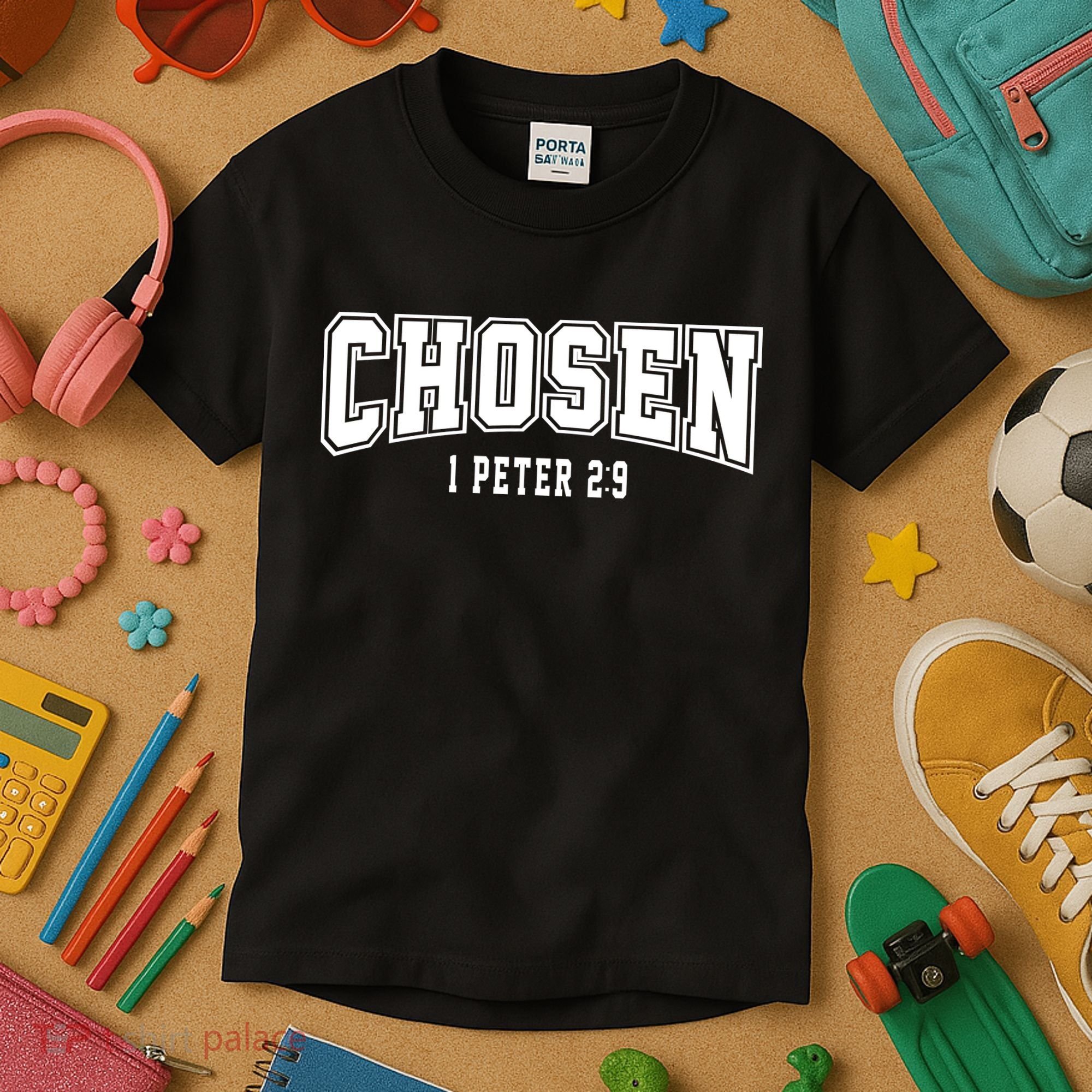 Chosen 1 Peter 2:9 Bible Verse Christian Kids T-Shirt