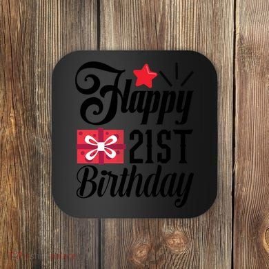 Celebrate 21st Birthday Milestone Graphic Coaster