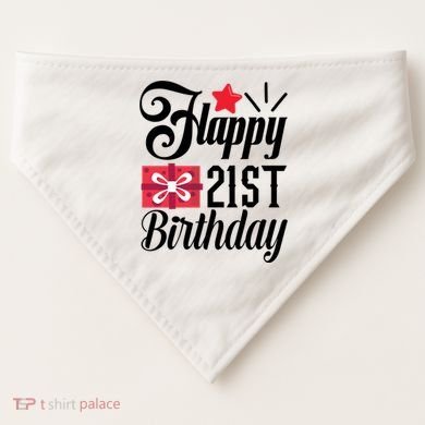 Celebrate 21st Birthday Milestone Graphic USA-Made Doggie Bandana