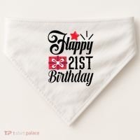 Celebrate 21st Birthday Milestone Graphic USA-Made Doggie Bandana thumb 0