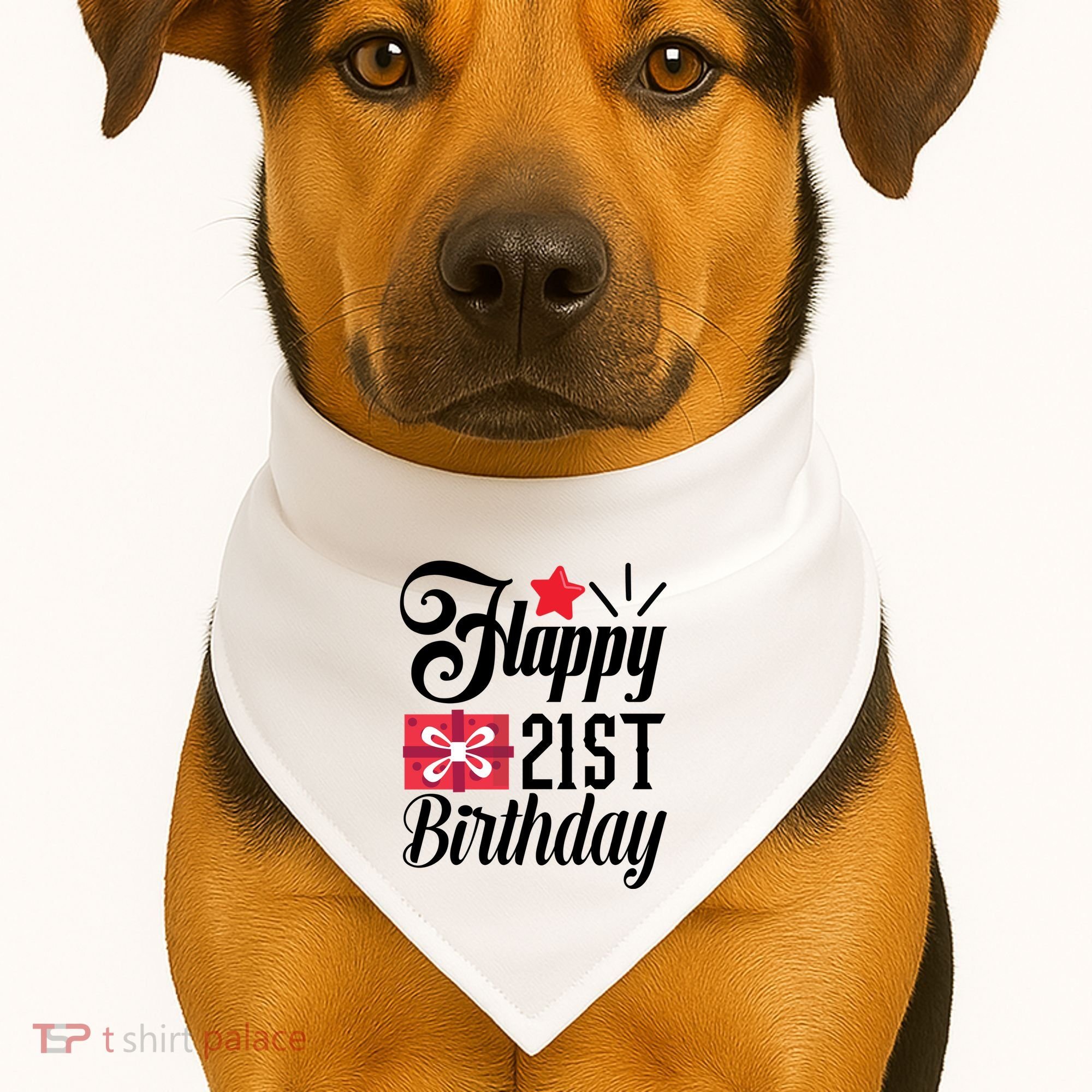Celebrate 21st Birthday Milestone Graphic USA-Made Doggie Bandana