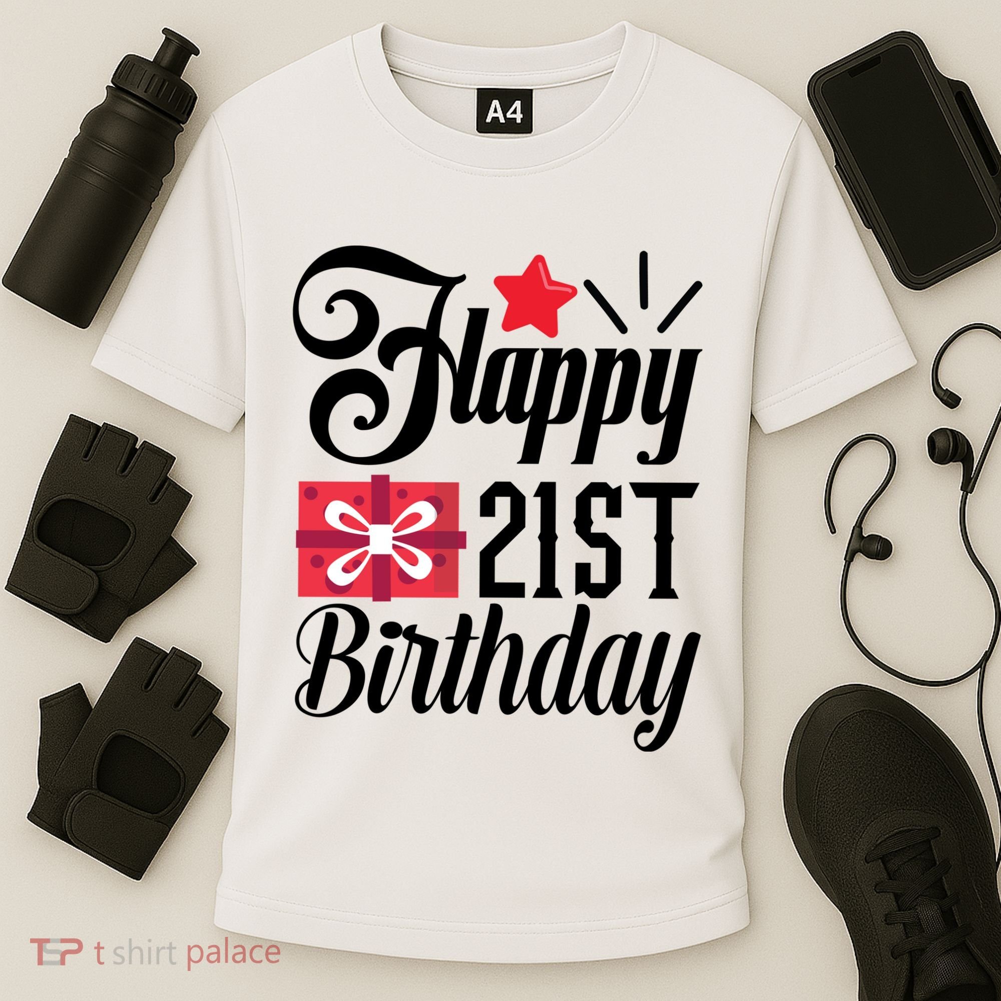 Celebrate 21st Birthday Milestone Graphic Cooling Performance Crew T-Shirt