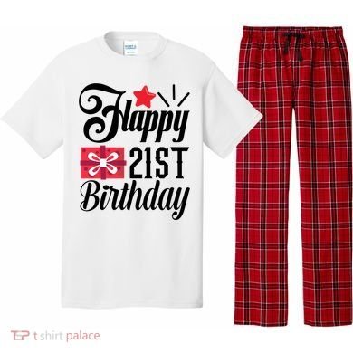 Celebrate 21st Birthday Milestone Graphic Pajama Set