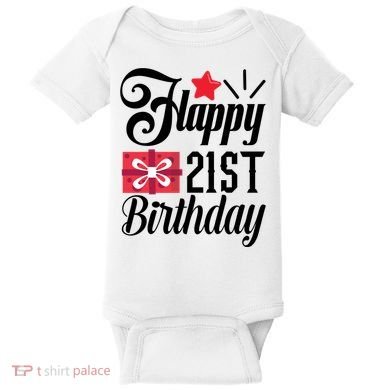 Celebrate 21st Birthday Milestone Graphic Baby Bodysuit